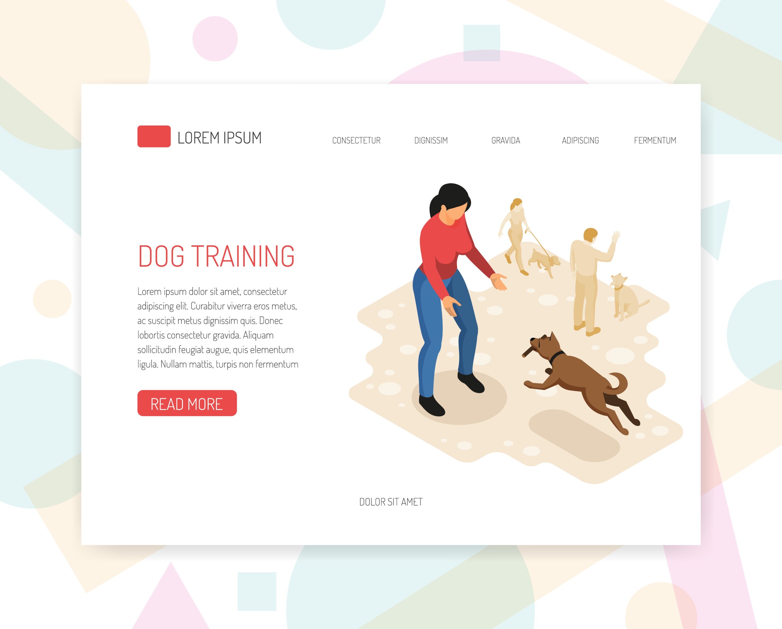 Professional dog trainer behavior analysis illustration